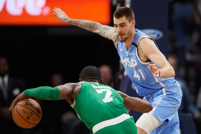 Juancho Hernangomez Defending Against Opponent In Intense Basketball Game Wallpapers