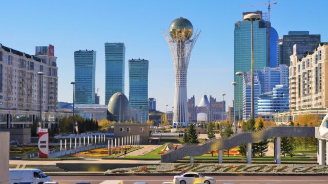 Kazakhstan Cityscape Featuring Iconic Baiterek Tower