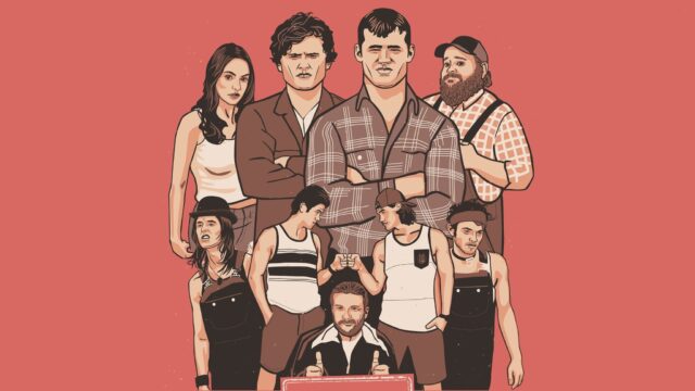Letterkenny TV Series Wallpaper Group Portrait Of Main Characters Illustration