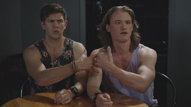 Letterkenny TV Series Wallpaper Two Characters Sharing A Moment At The Table
