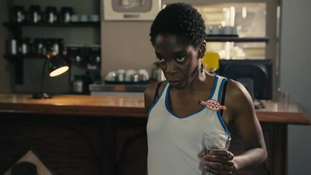 Letterkenny TV Series Wallpaper Woman Holding Glass In Bar Scene