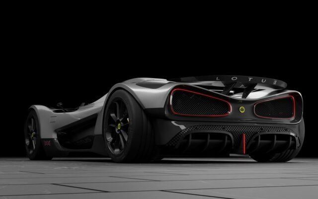 Lotus Evija Wallpaper Rear View Of Sleek Silver Electric Hypercar