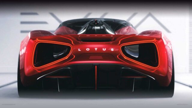 Lotus Evija Rear View Stunning Red Hypercar Wallpaper Perfect For Desktop Backgrounds