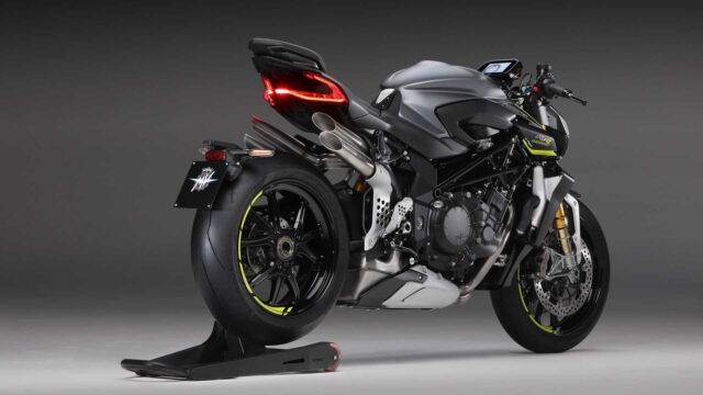 MV Agusta Brutale 1000 RR Matte Grey Rear View High Performance Motorcycle Wallpaper