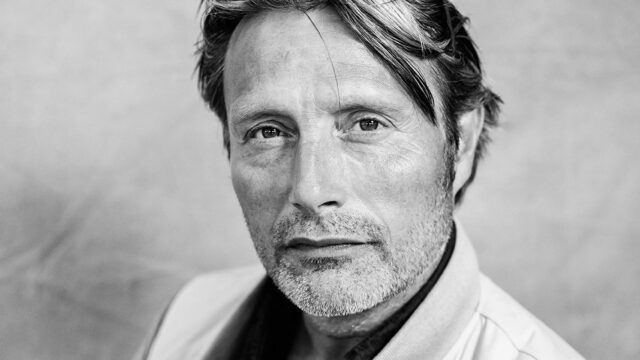 Mads Mikkelsen Black And White Portrait Wallpaper