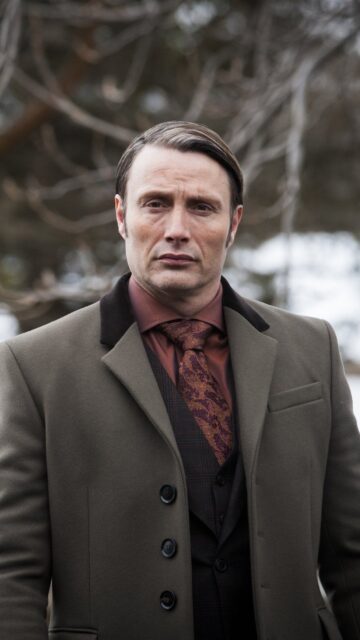 Mads Mikkelsen Elegant Winter Jacket Wallpaper