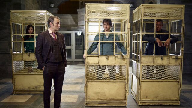 Mads Mikkelsen In Hannibal Scene Iconic Wallpaper