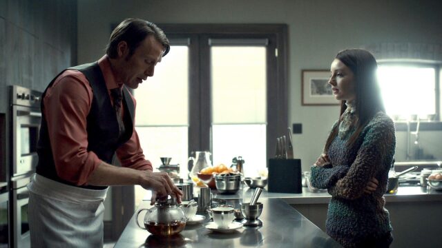 Mads Mikkelsen In The Kitchen Scene Wallpaper