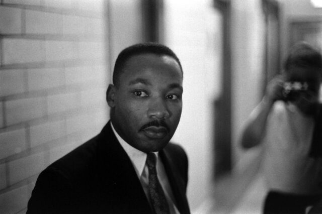 Martin Luther King Jr Inspiring Black And White Portrait Wallpaper