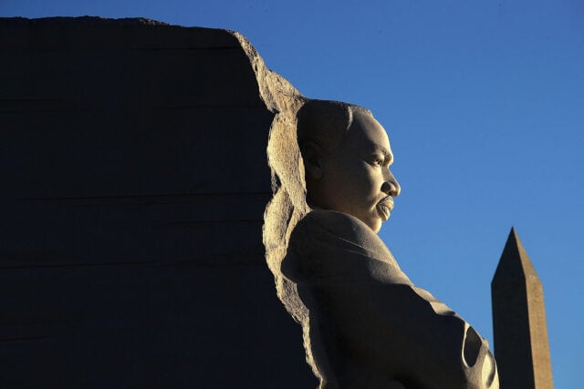 Martin Luther King Jr Statue At Sunrise Wallpaper