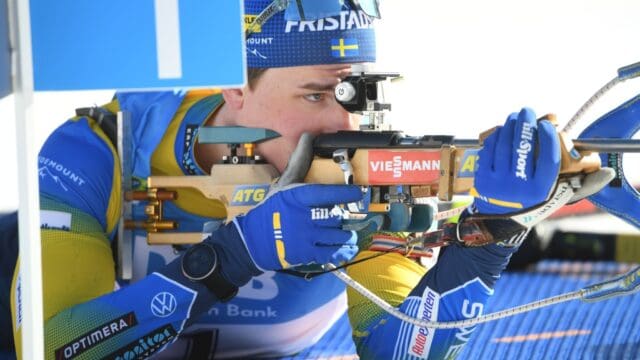Martin Ponsiluoma Focused In Biathlon Competition Wallpaper
