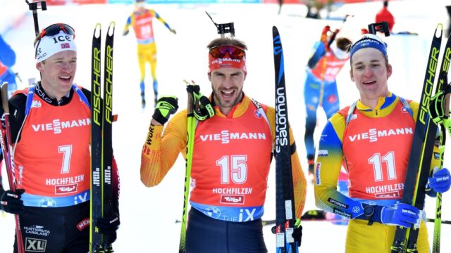 Martin Ponsiluoma Skiing Victory Celebration Wallpaper