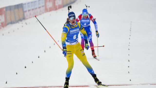 Martin Ponsiluoma In Action Biathlon Wallpaper