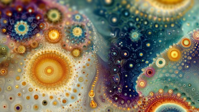 Mathematics Background HD Wallpaper, A Detailed And Colorful Visualization Of Fractals And Geometric Patterns That Playfully Engage The Viewer,