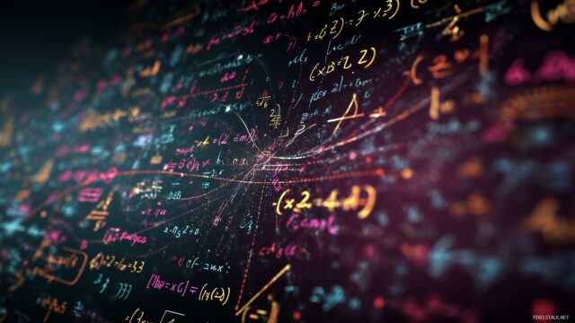 Mathematics Background High Resolution, A Visually Stunning Mathematics Background That Showcases Intricate Equations And Geometric Shapes In Vibrant Colors,