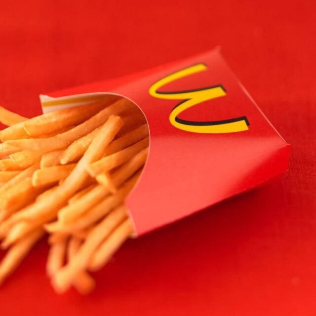 McDonalds French Fries Close Up on Red Background McDonalds Wallpapers