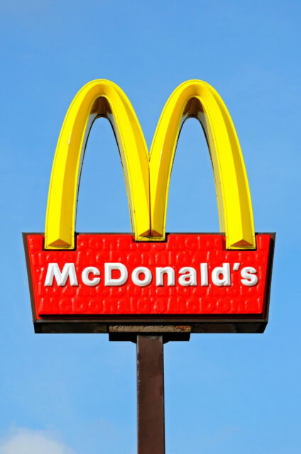 McDonalds Signboard on Clear Blue Sky Background High Quality Wallpapers