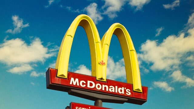 McDonalds Wallpapers Golden Arches with Clear Blue Sky Background for Desktop