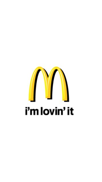 McDonalds Wallpapers Minimalist Logo with Im Lovin It Slogan on White Background