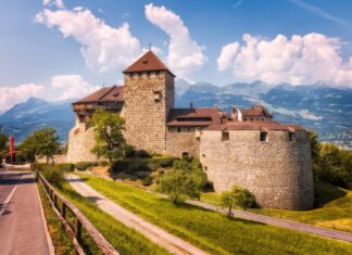 Medieval Vaduz Castle Scenic Wallpaper View