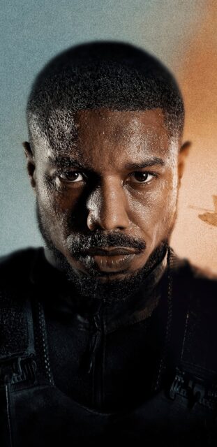 Michael B Jordan Intense Close Up Portrait Wallpaper for Mobile Devices