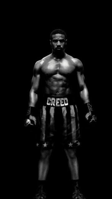 Michael B Jordan as Creed Powerful Black and White Boxing Wallpaper