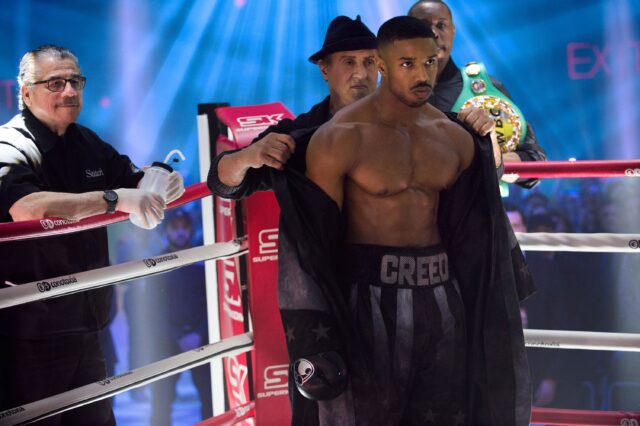 Michael B Jordan intense boxing scene Creed movie wallpaper