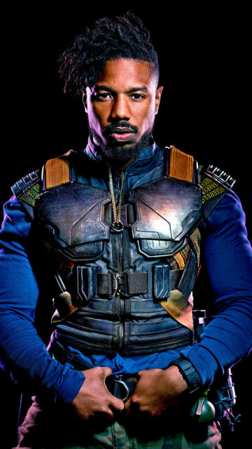 Michael B Jordan intense portrait in tactical gear perfect for wallpapers