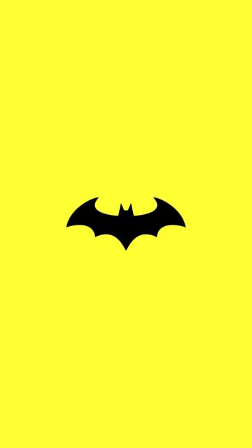 Minimalist Batman Sign Wallpaper In Bold Yellow Background