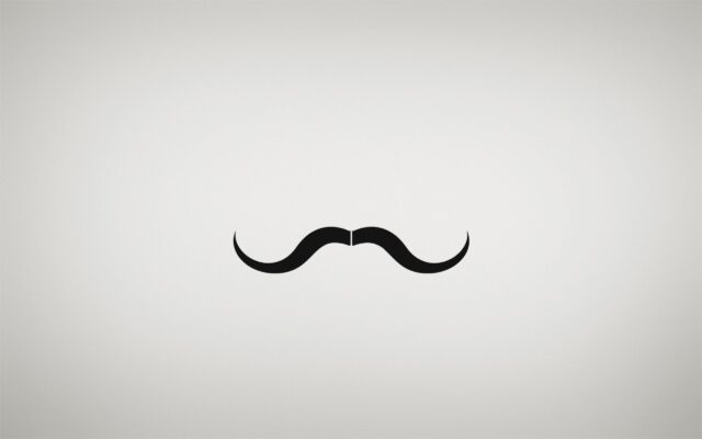 Minimalist Black Curved Mustache on Light Background Mustache Wallpapers Perfect for Stylish Decor