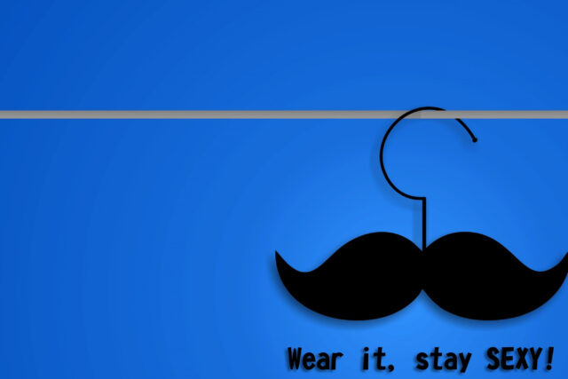 Minimalist Black Mustache on Blue Background Mustache Wallpapers Wear It Stay Sexy