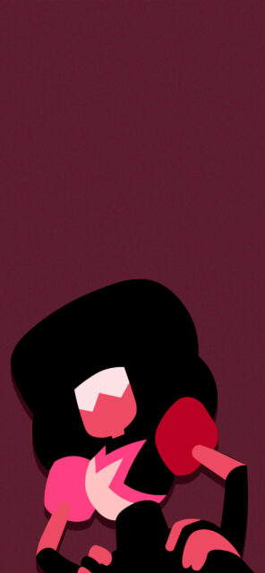 Minimalist Garnet Steven Universe Wallpaper in Dark Red and Pink Tones for Mobile Devices