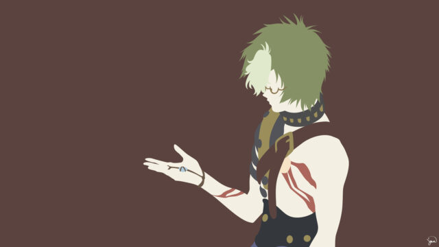 Minimalist Ikoma Anime Character Wallpaper With Green Hair And Outstretched Hand For Ikoma Wallpapers