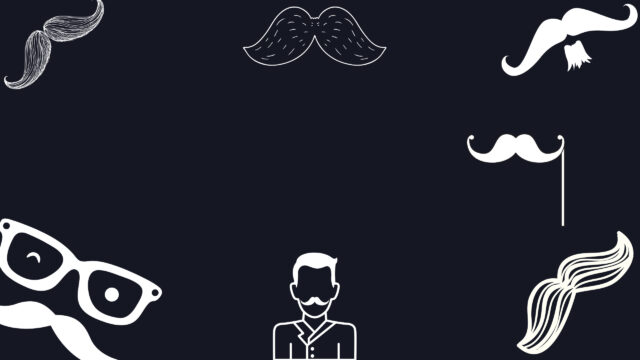 Minimalist Mustache Wallpapers Design with Various Styles on Dark Background