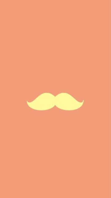 Minimalist Yellow Mustache on Orange Background Mustache Wallpapers