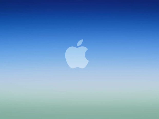 A minimalist gradient background with the Imac logo centered, 2K Desktop Wallpaper