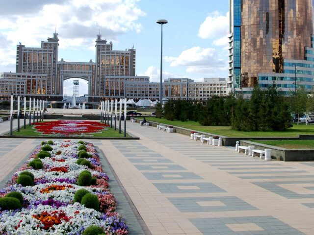 Modern Architecture And Vibrant Gardens In Astana Kazakhstan