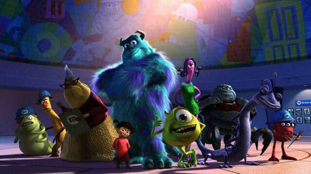 Monsters Inc Characters Group Scene High Quality Wallpaper