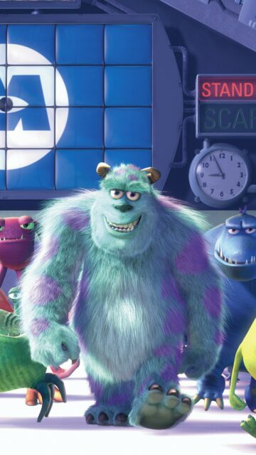 Monsters Inc Wallpaper Featuring Sulley and Friends at Scare Floor Station