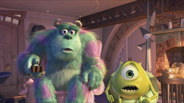 Monsters Inc Wallpapers Featuring Sulley and Mike Wazowski in Cozy Room Setting