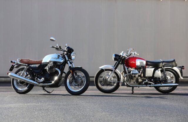 Moto Guzzi V7 Classic and Vintage Motorcycles Side View Wallpapers