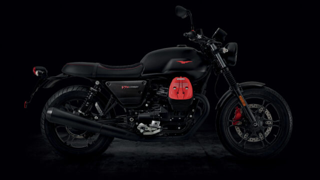 Moto Guzzi V7 Motorcycle Black Red Engine Wallpaper High Quality Side View