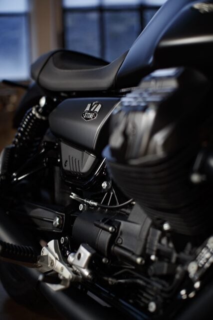 Moto Guzzi V7 Stone Close Up Motorcycle Engine and Seat Wallpaper