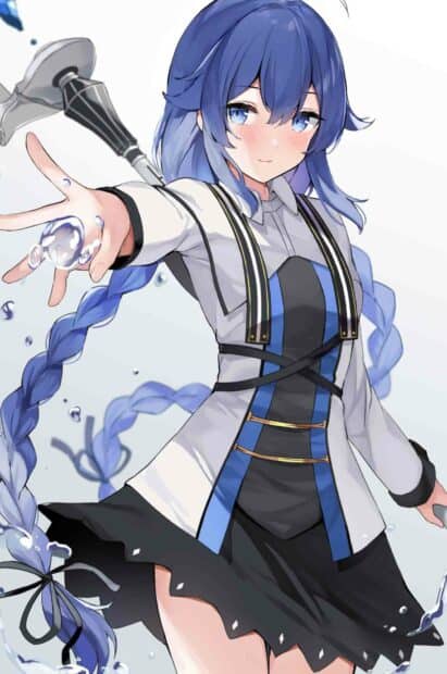 A character from Mushoku Tensei is casting water magic with a confident expression, HD Phone Wallpaper