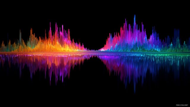 Music Background HD Free Download, Abstract Soundwave Patterns In Vivid Colors That Evoke Musical Rhythms, Perfect For Digital Use