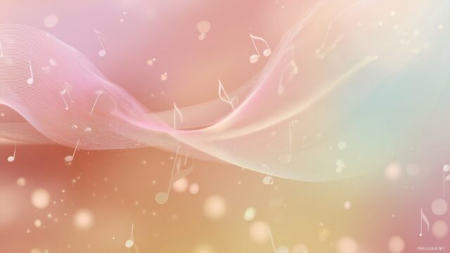 Music Background For Mac, Soft Pastel Colors With Delicate Musical Notes Floating Gracefully, Creating A Peaceful Mac Background