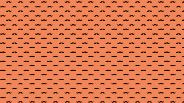 Mustache Pattern on Orange Background Stylish Mustache Wallpapers Design