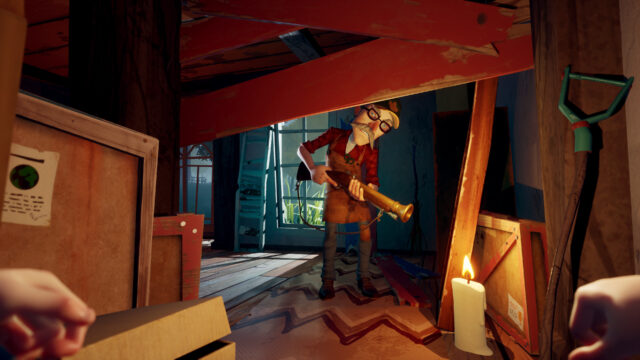 Mystery Man In Candlelit Room Hello Neighbor 2 Game Wallpaper