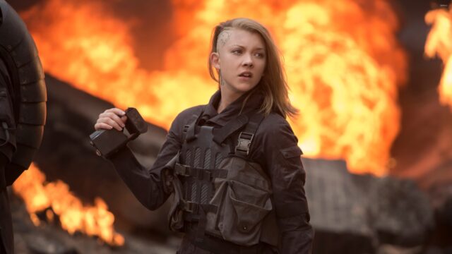 Natalie Dormer In Action Scene, Natalie Dormer Is Wearing Tactical Gear In Front Of A Fiery Explosion, 4K Desktop Wallpaper