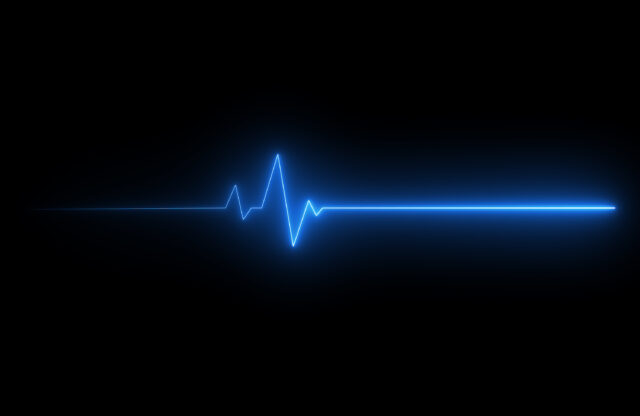 Neon Heartbeat Wallpaper On Black Background